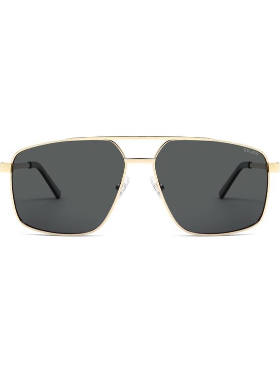 SOJOS Women\'s Gold Grey Trendy Square Polarized Retro Vintage Aviator Sunglasses main image 4